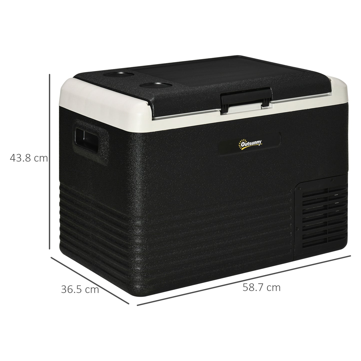 Outsunny 40L Car Refrigerator, Portable Compressor Car Fridge Freezer, Electric Cooler Box with 12/24V DC and 110-240V AC for Camping, Driving, Picnic, Down to -20℃