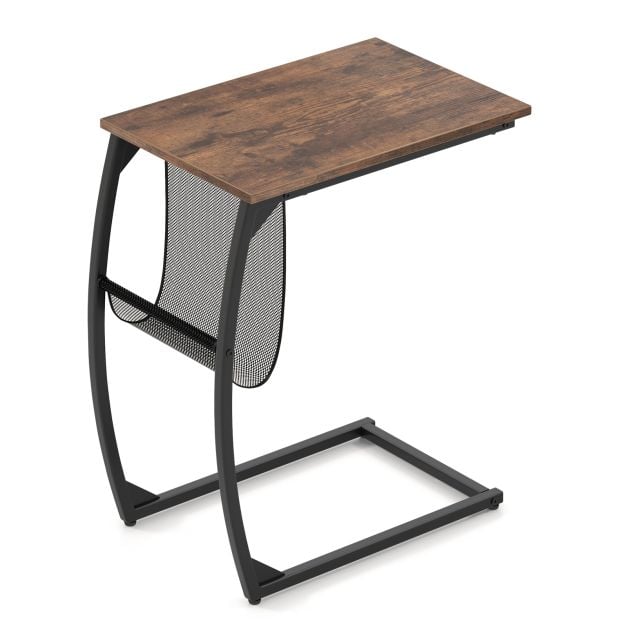 Side table with side pocket Industrial design laptop table C-shaped sofa table Coffee table