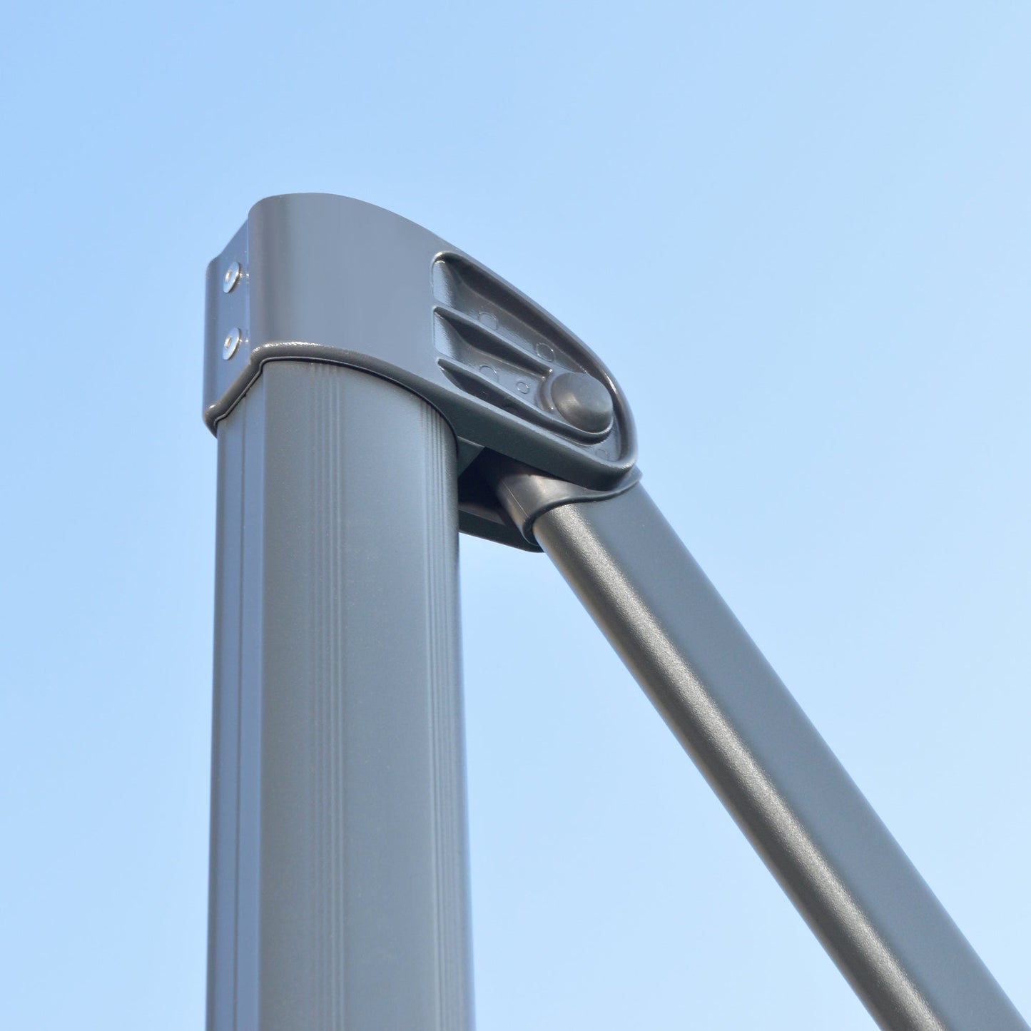 Outsunny 3 x 3(m) Cantilever Parasol with Cross Base, Garden Umbrella with 360¡ Rotation, Crank Handle and Tilt for Outdoor, Patio, Grey