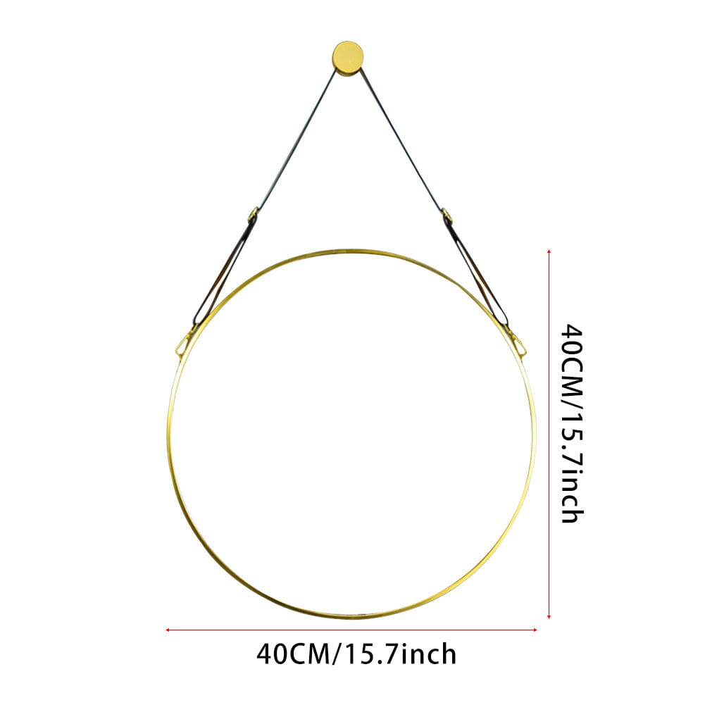 Scandinavian Minimalist Adjustable Round Hanging Mirror – 40cm Gold Finish