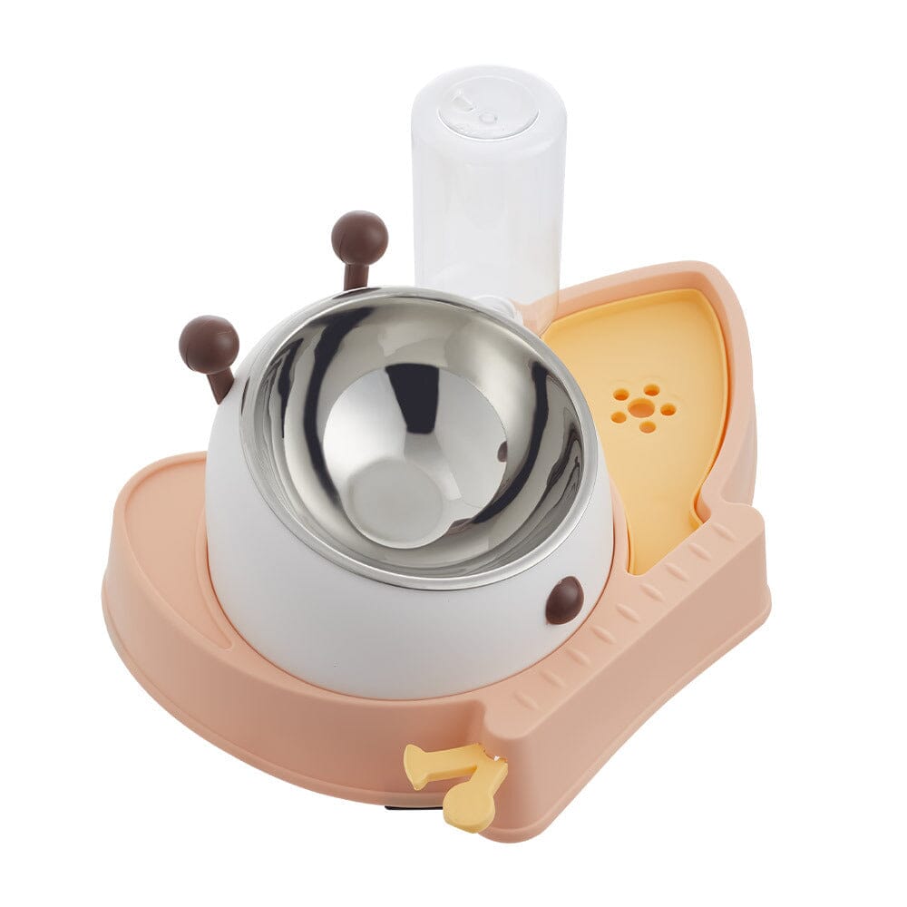 Pet Feeder and Water Dispenser Set with Slow Feeder