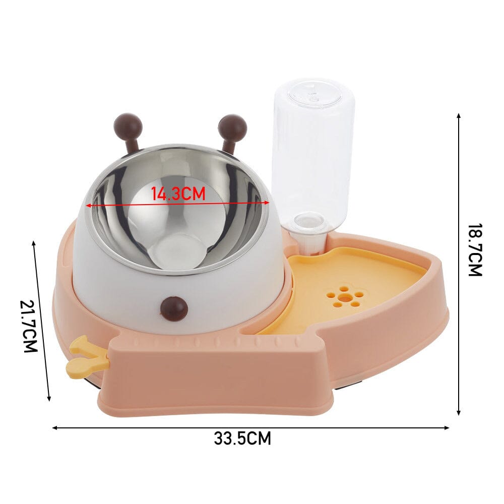 Pet Feeder and Water Dispenser Set with Slow Feeder