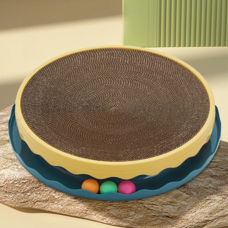 Circular Cat Scratching Board with Ball Toy
