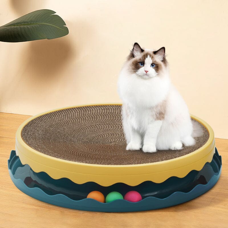 Circular Cat Scratching Board with Ball Toy