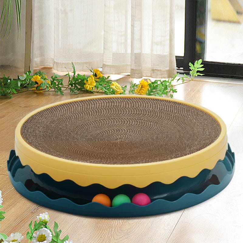 Circular Cat Scratching Board with Ball Toy