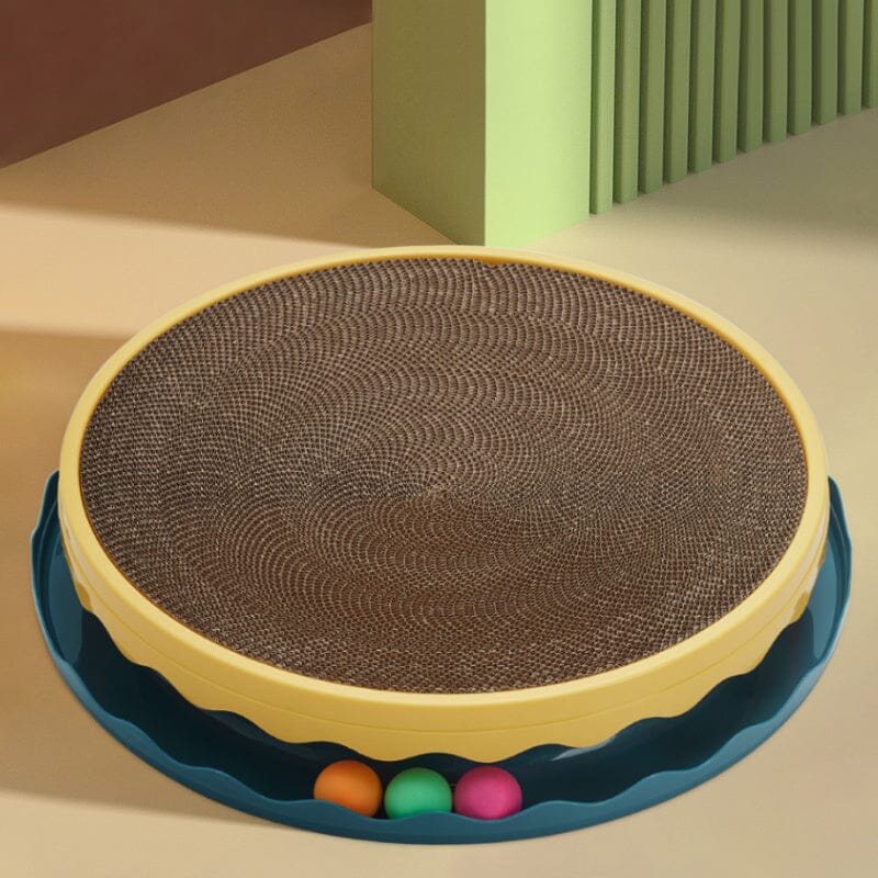 Circular Cat Scratching Board with Ball Toy