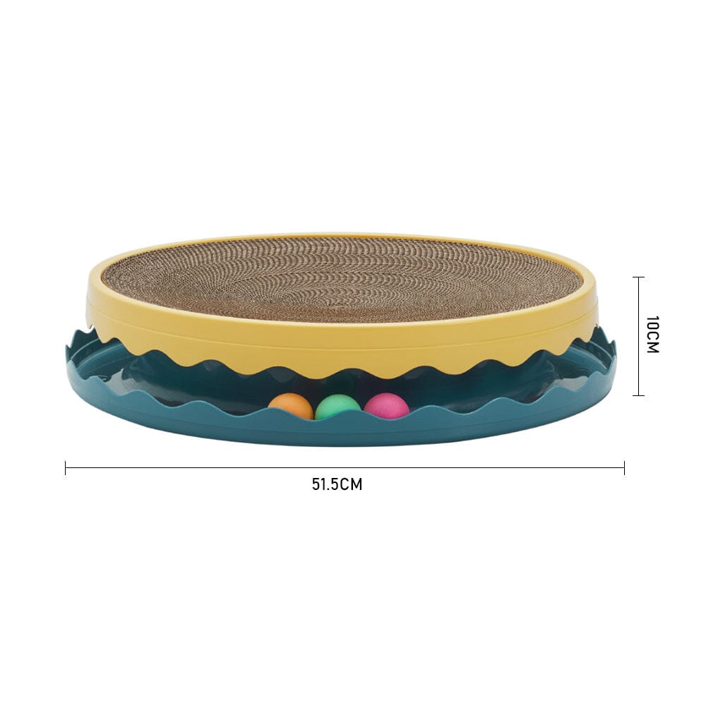 Circular Cat Scratching Board with Ball Toy