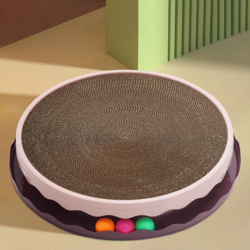 Circular Cat Scratching Board with Ball Toy