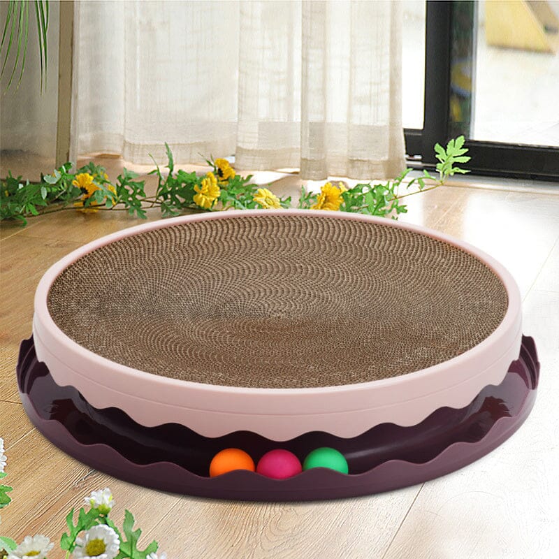 Circular Cat Scratching Board with Ball Toy