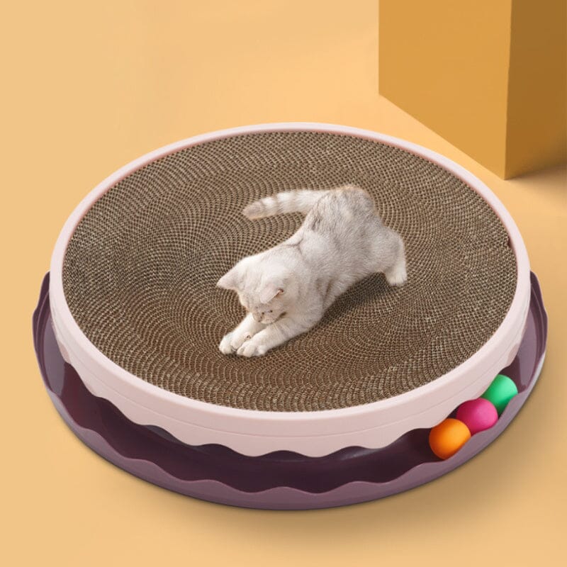 Circular Cat Scratching Board with Ball Toy