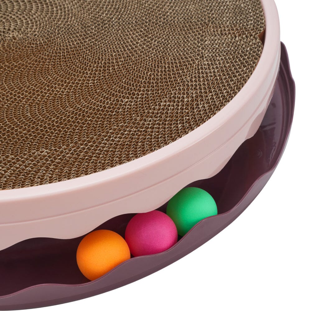 Circular Cat Scratching Board with Ball Toy