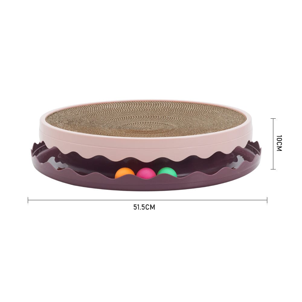 Circular Cat Scratching Board with Ball Toy
