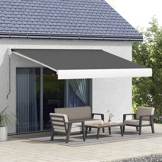 Outsunny Electric Retractable Awning with Remote Controller in Grey, image 2