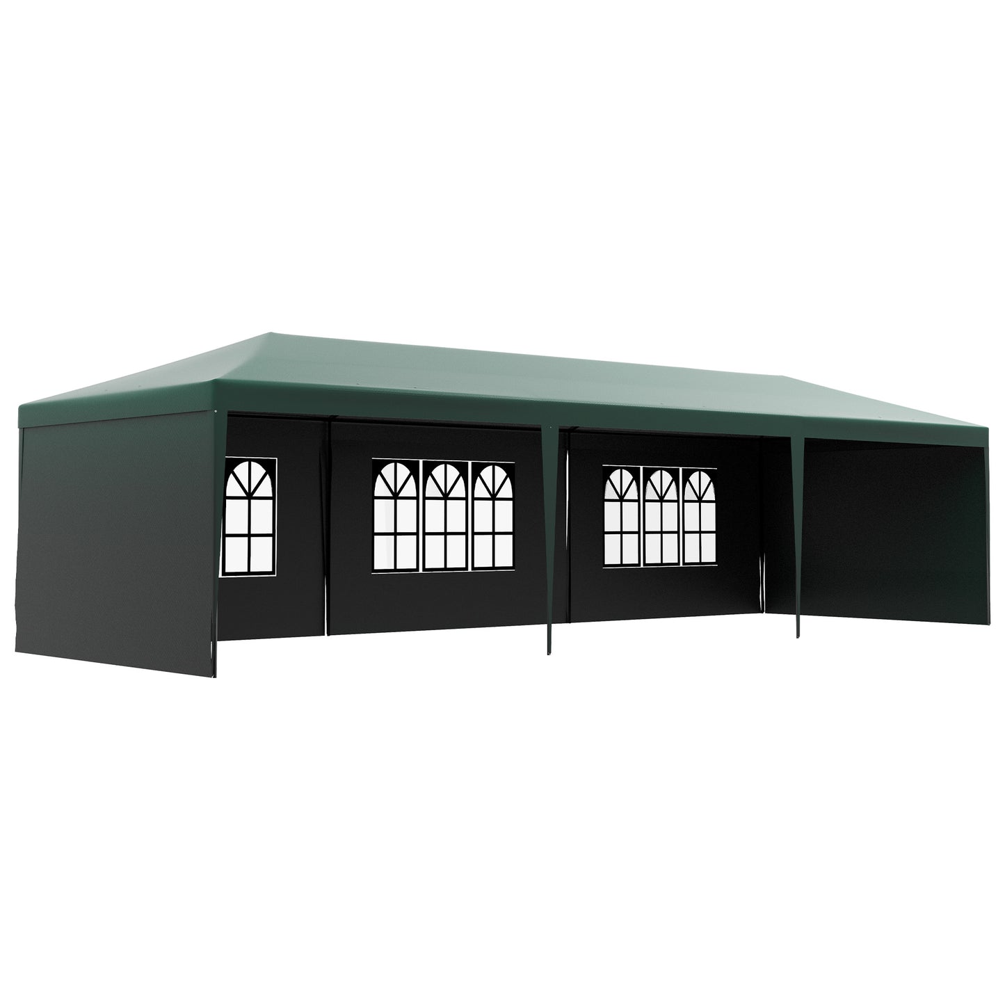 Outsunny Garden Gazebo Marquee Party Wedding Tent Canopy (9m x 3m) - Zielony