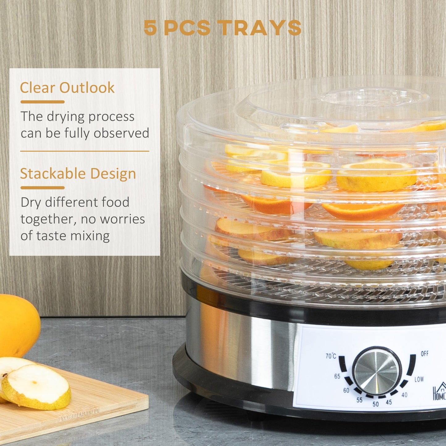 HOMCOM 40-70_ Five-Tray Food Dehydrator
