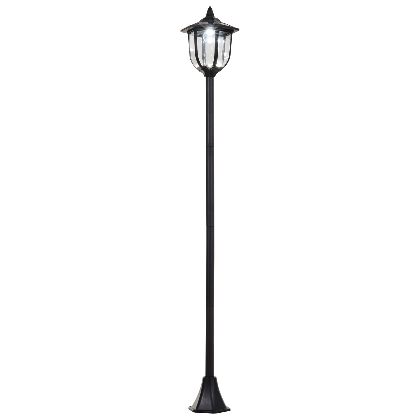 Outsunny Outdoor Garden Solar Post Lamp Czujnik światła Latarnia LED Słupek Ścieżka Latarka 1,77 m wysokości