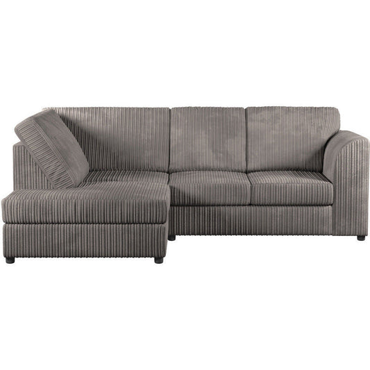 Chicago Jumbo Cord Full Back Grey Corner Sofa