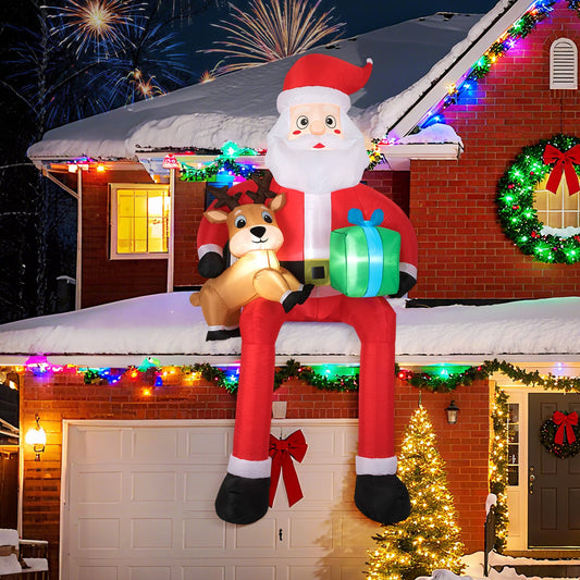 Christmas Inflatable Santa Outdoor Decoration with Built-in LED Lights
