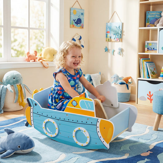 Climbing Toy for Toddlers 1+ Submarine-Themed Wooden Montessori Climbing Set