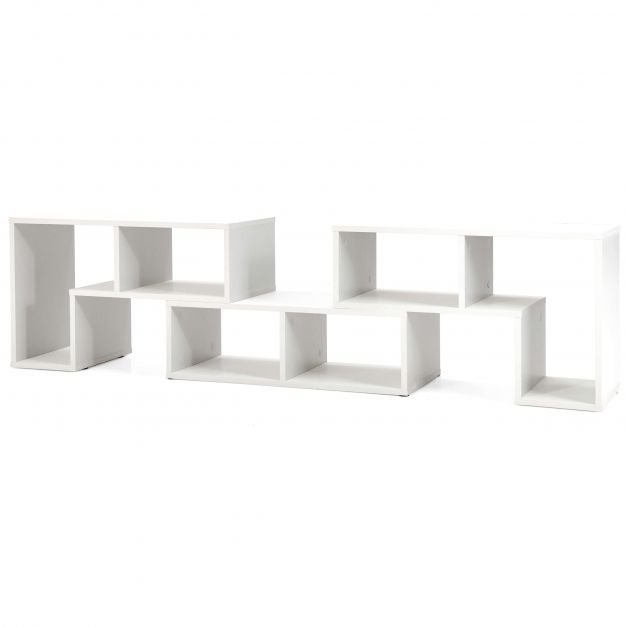 3 Pieces Convertible TV Stand for TVs up to 65 Inches-White