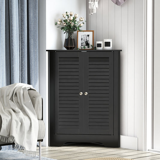 Corner Storage Cabinet Display Unit-Black