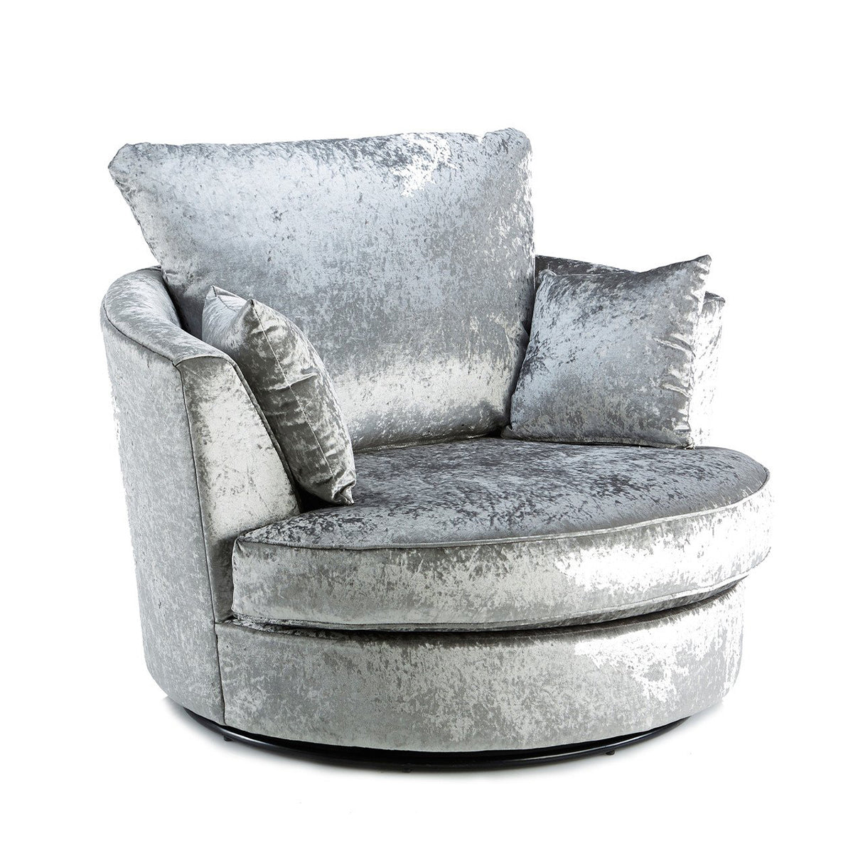 Arabia Crushed Velvet Corner Sofa - Silver, Black, Mink
