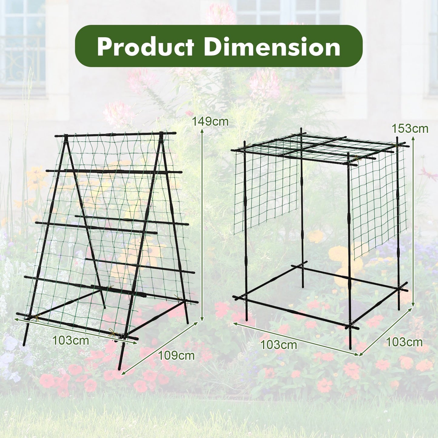 Cucumber Trellis for Climbing Plants Outdoor-Black