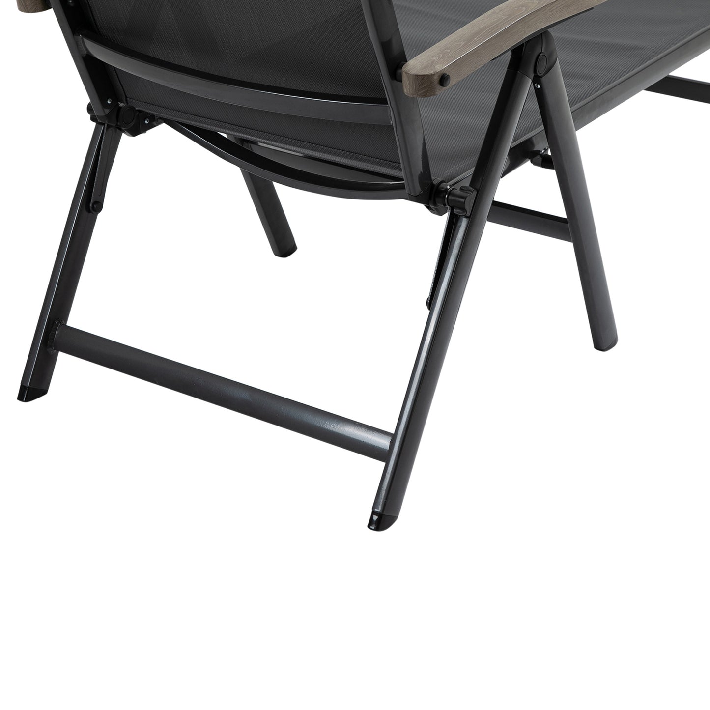 Outsunny Outdoor składany leżak, 5-pozycyjny regulowany leżak z aluminiową ramą na patio, basen i do ogrodu, szary
