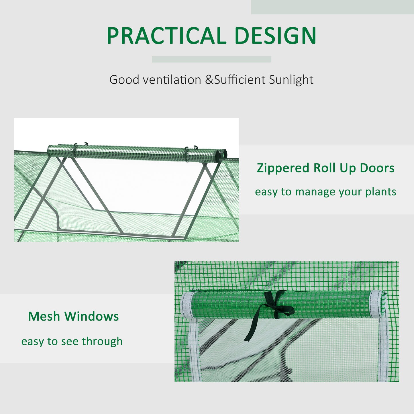 Outsunny Mini Greenhouse, przenośna mała szklarnia ogrodowa z zapinanymi na zamek oknami i drzwiami, 180 x 140 x 80 cm, ciemnozielona