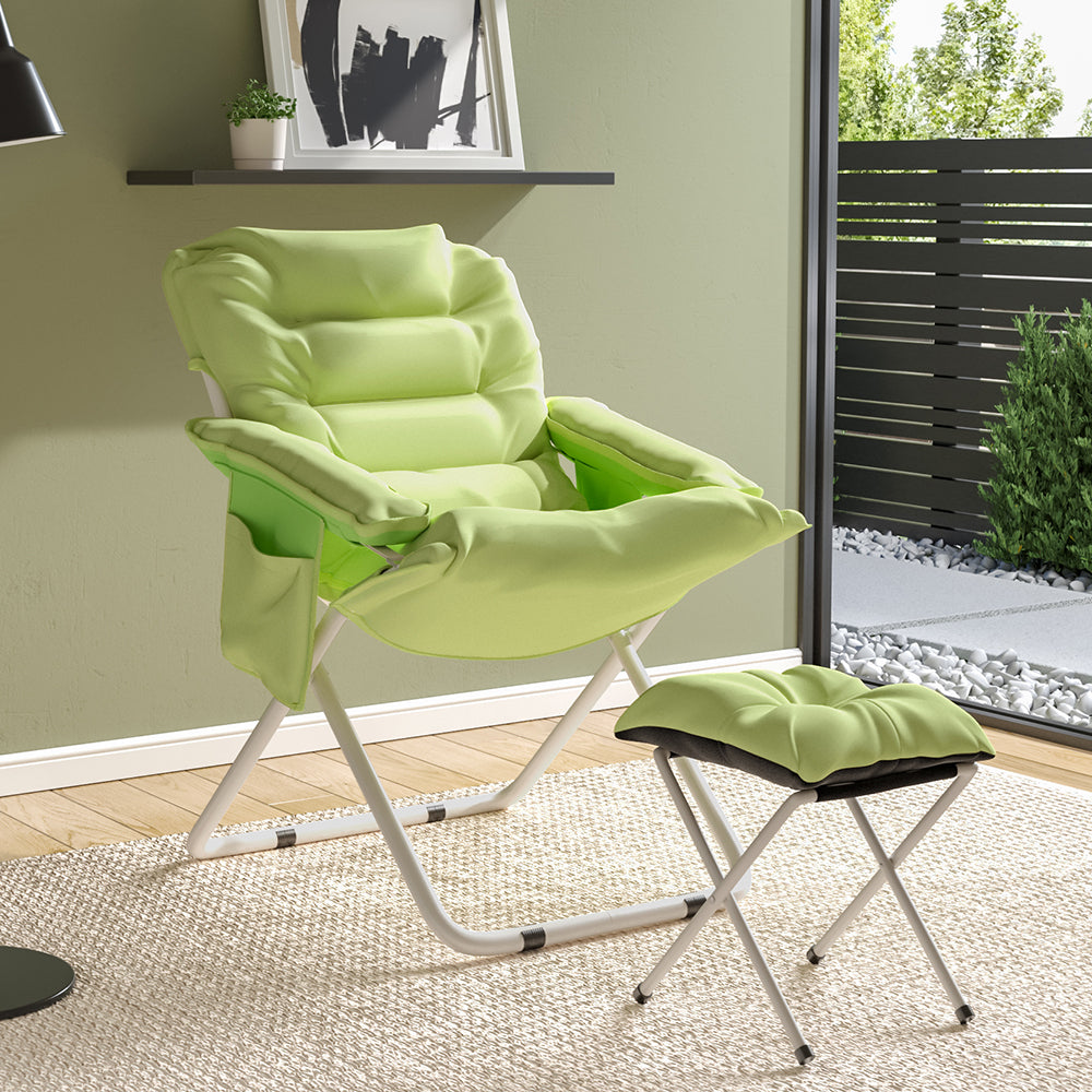 Foldable Garden Moon Chair with Footstool