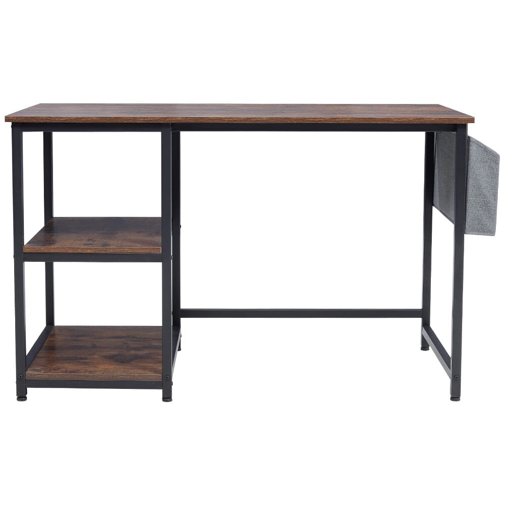 Premium Wooden Office Desk with Storage Shelf and Fabric Pouch