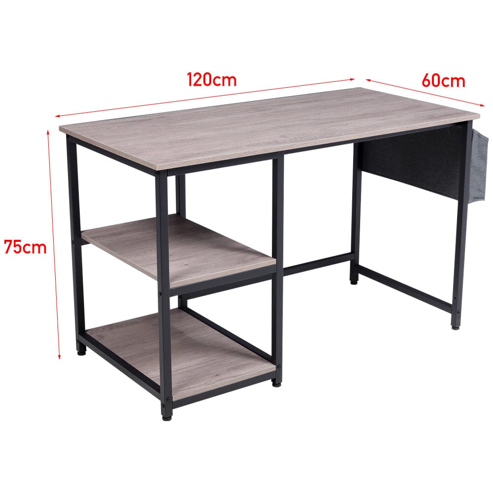 Premium Wooden Office Desk with Storage Shelf and Fabric Pouch