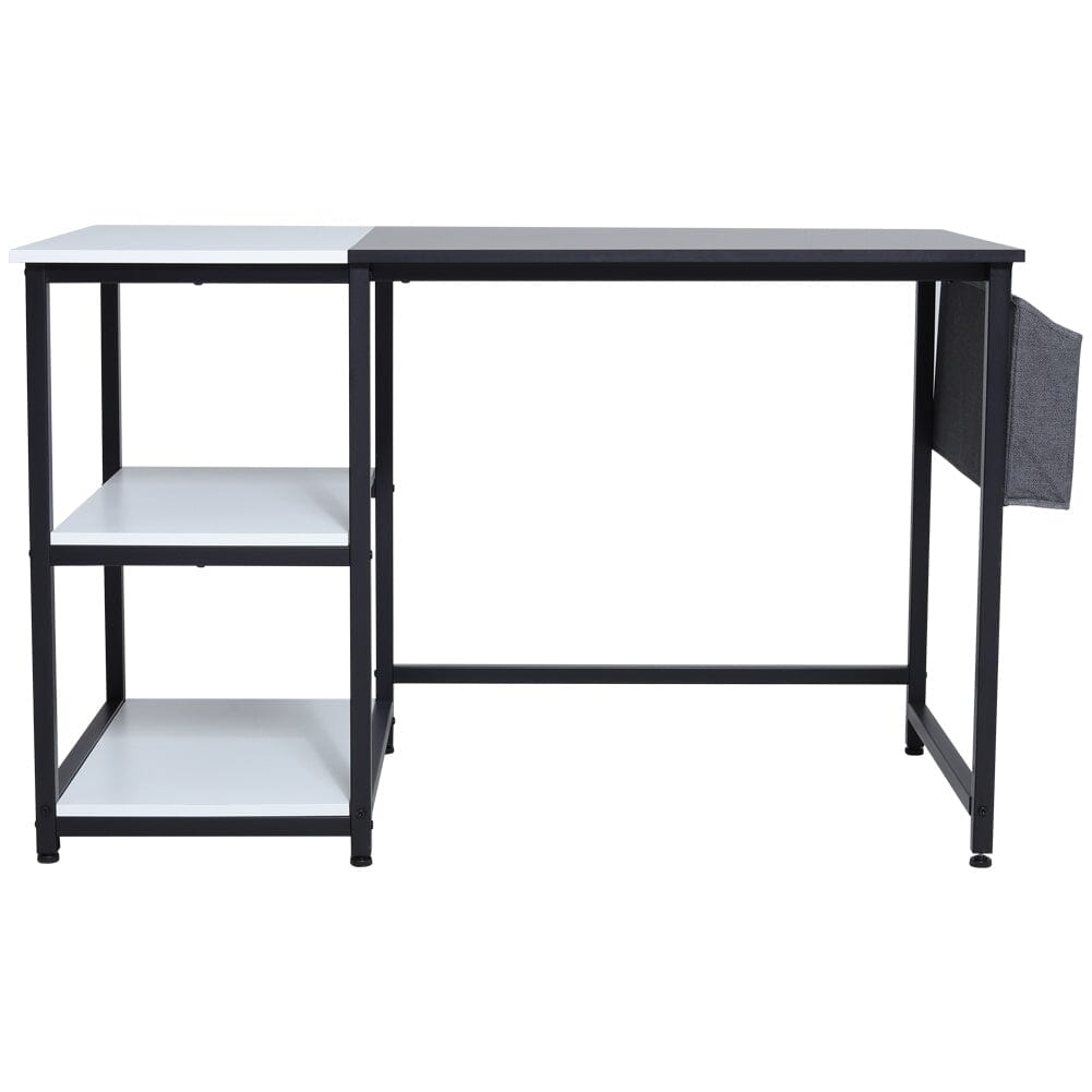 Premium Wooden Office Desk with Storage Shelf and Fabric Pouch
