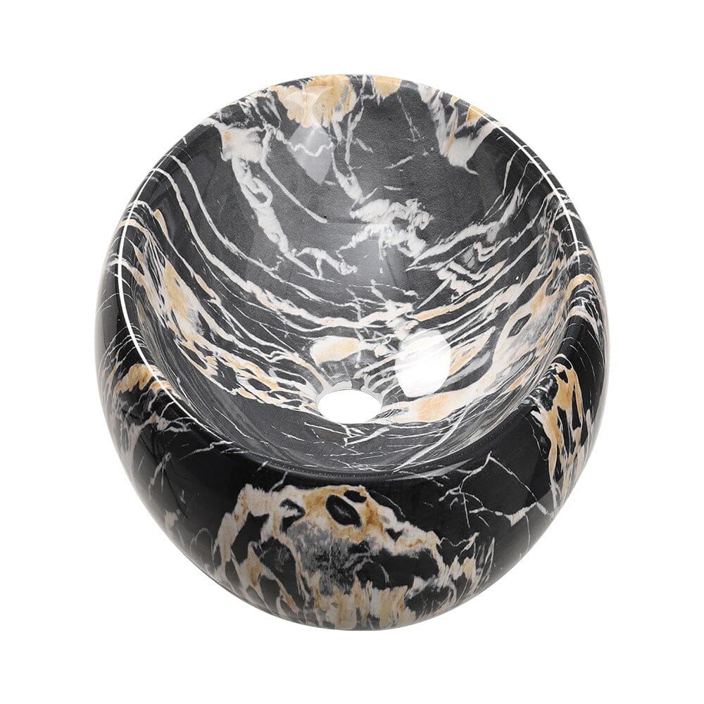 48cm W Ceramics Bathroom Sink Oval Vessel Sink with Drain Stopper