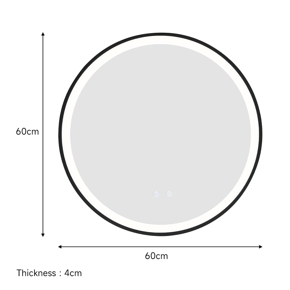 Round Metal Framed LED Wall Mirror