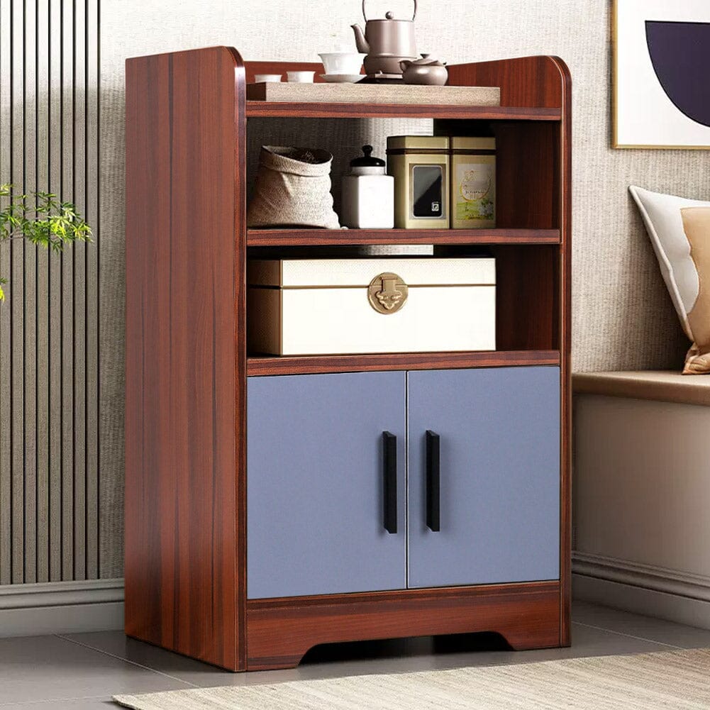 80cm H Contemporary Wooden Sideboard Cabinet with Open Storage