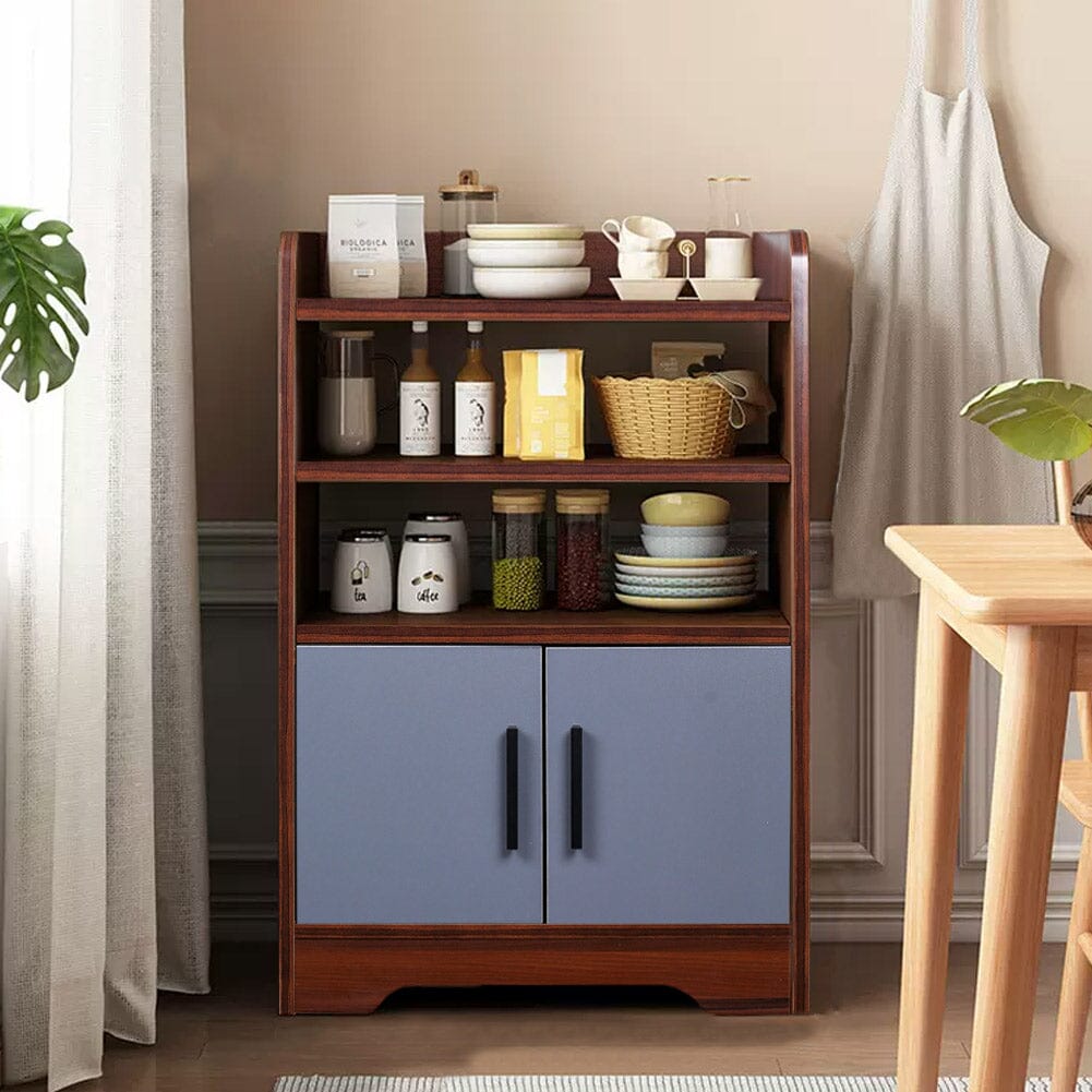 80cm H Contemporary Wooden Sideboard Cabinet with Open Storage