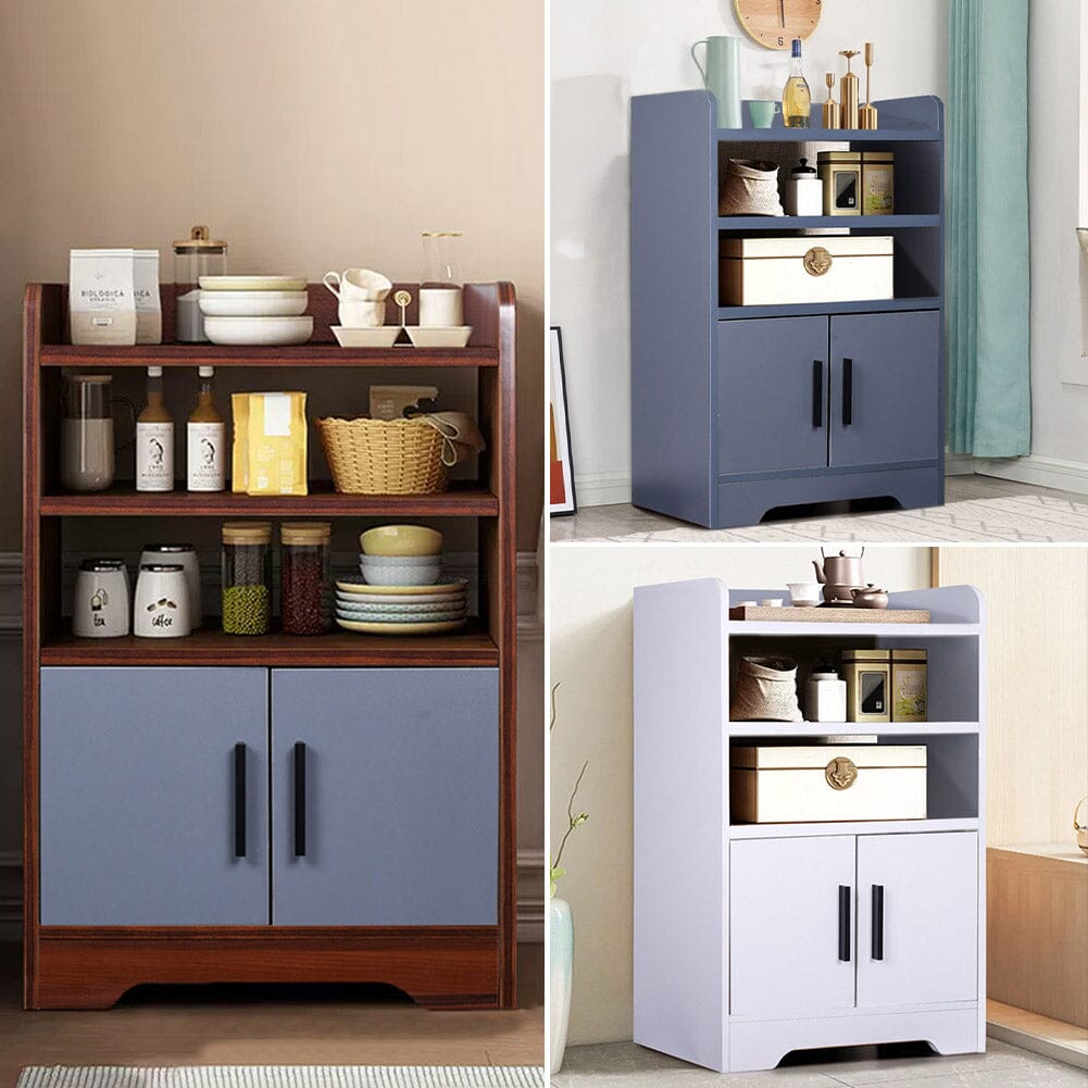 80cm H Contemporary Wooden Sideboard Cabinet with Open Storage