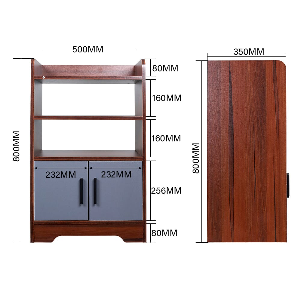80cm H Contemporary Wooden Sideboard Cabinet with Open Storage