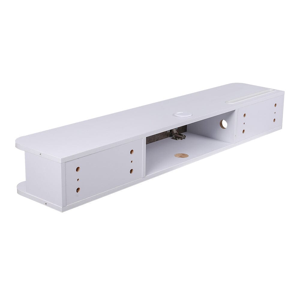 Sleek Floating Cabinet with White and Gray Design