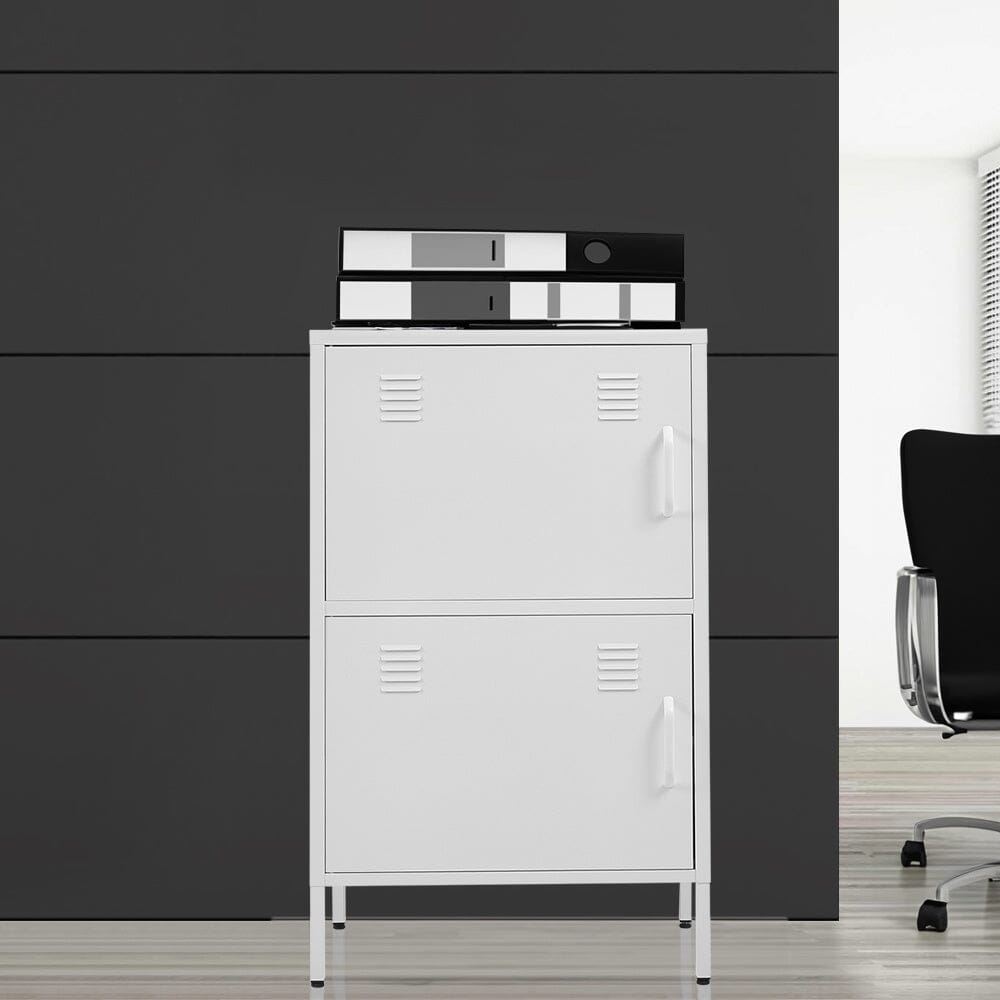 Sleek White Two-Door File Cabinet for Modern Storage Solutions