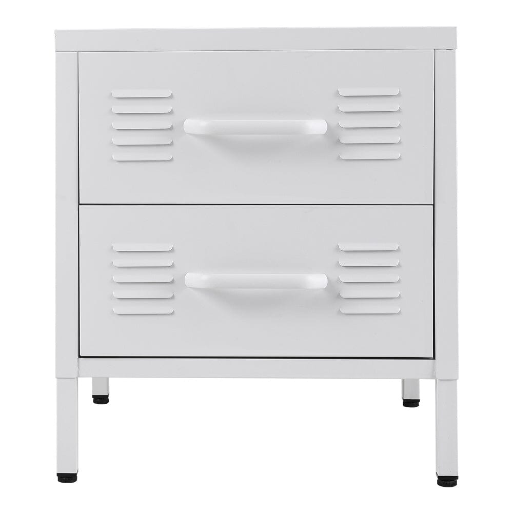 Compact White Two-Door File Cabinet for Efficient Storage