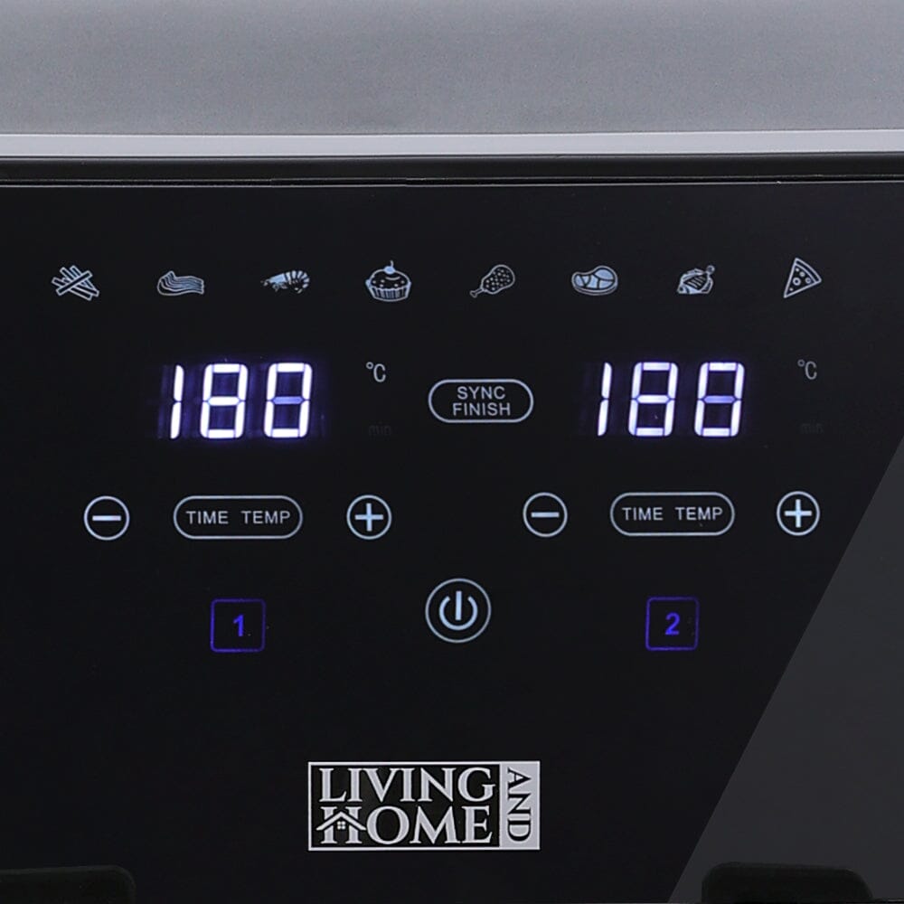 8L Black Touch Screen Air Fryer with Dual Basket