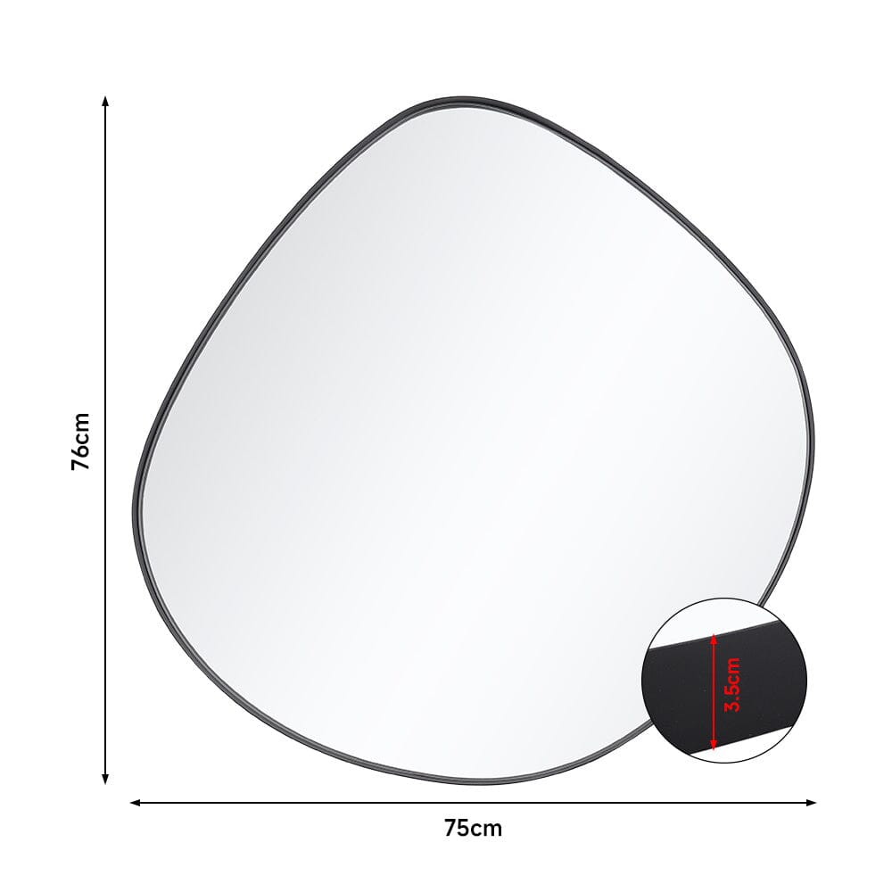 Premium Irregular-Shaped Bathroom Mirror with Black Iron Frame