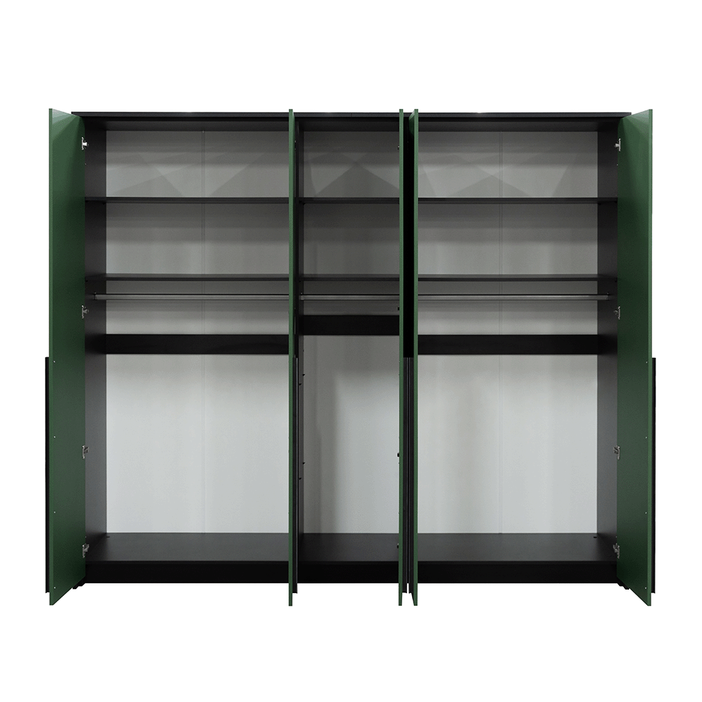 Green Hinged Door Wardrobe 255cm – EVERTON D5