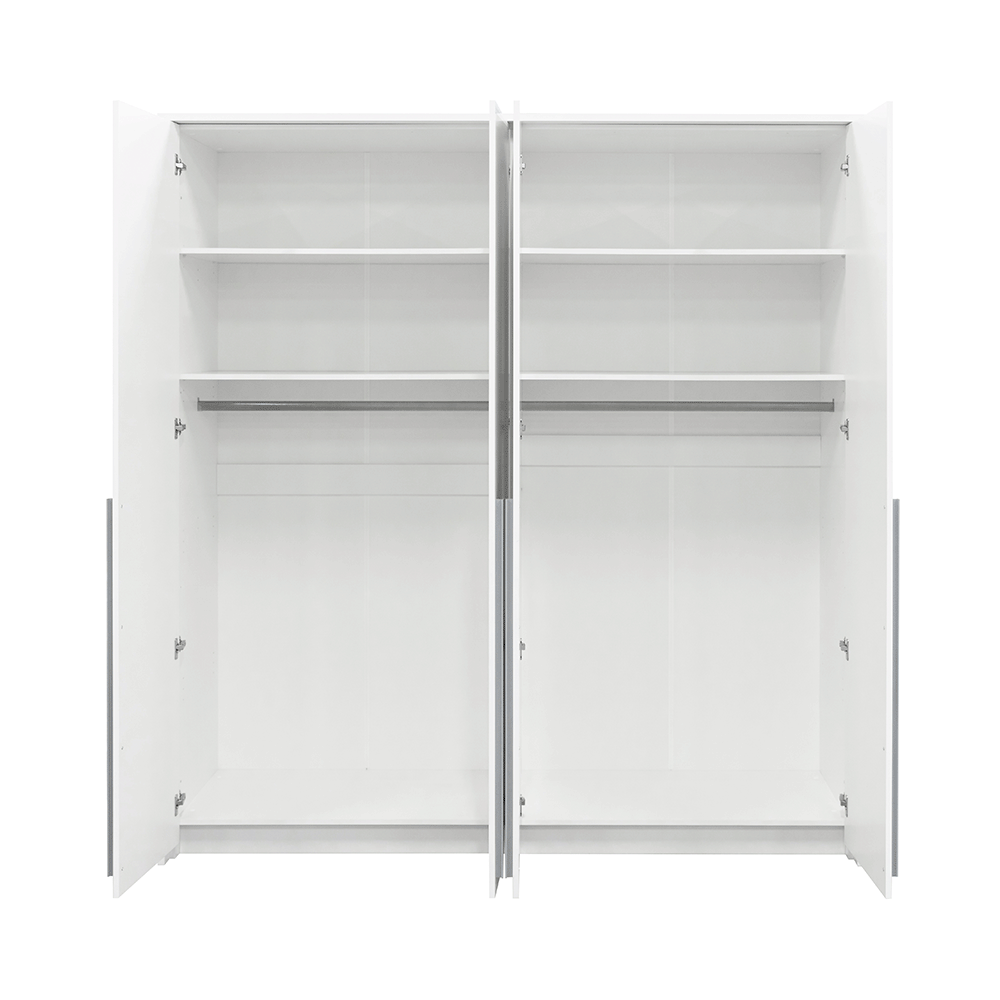 White Hinged Door Wardrobe 205cm – EVERTON D2