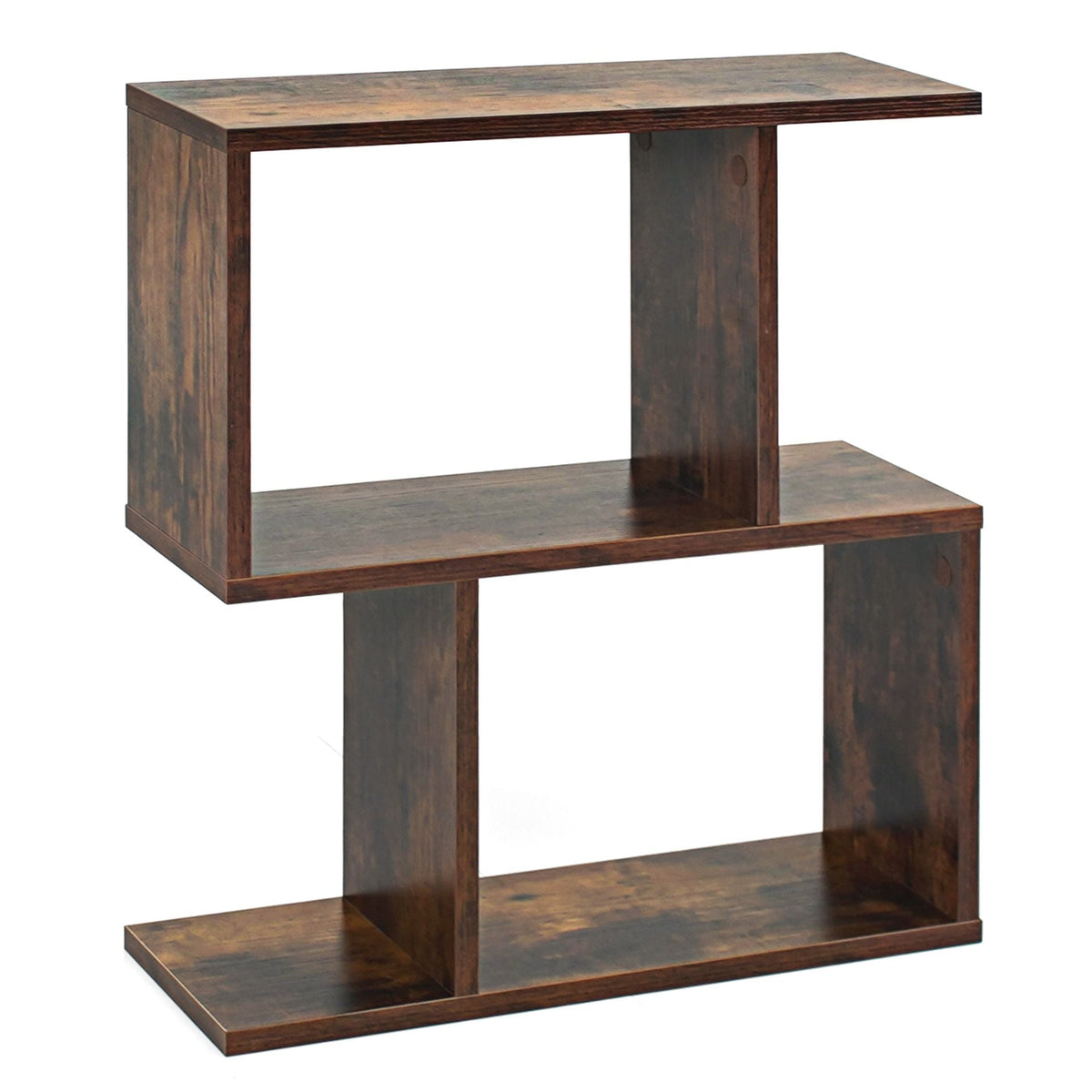 Decorative Storage Shelf Featuring Open Layout and Non-Slip Foot Pads for Entryway-Rustic Brown