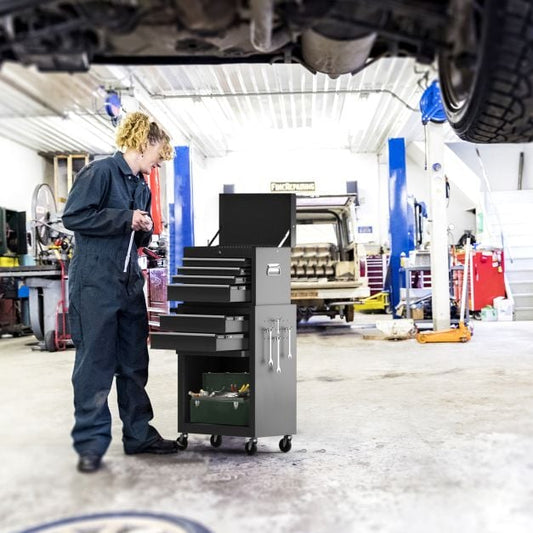 6-Drawer Rolling Lockable Tool Chest for Garage & Factory & Workshop -Black