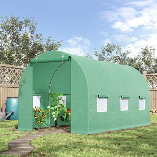 Outsunny x 2m Walk-in Tunnel Greenhouse Garden Plant Growing House in Green, image 2