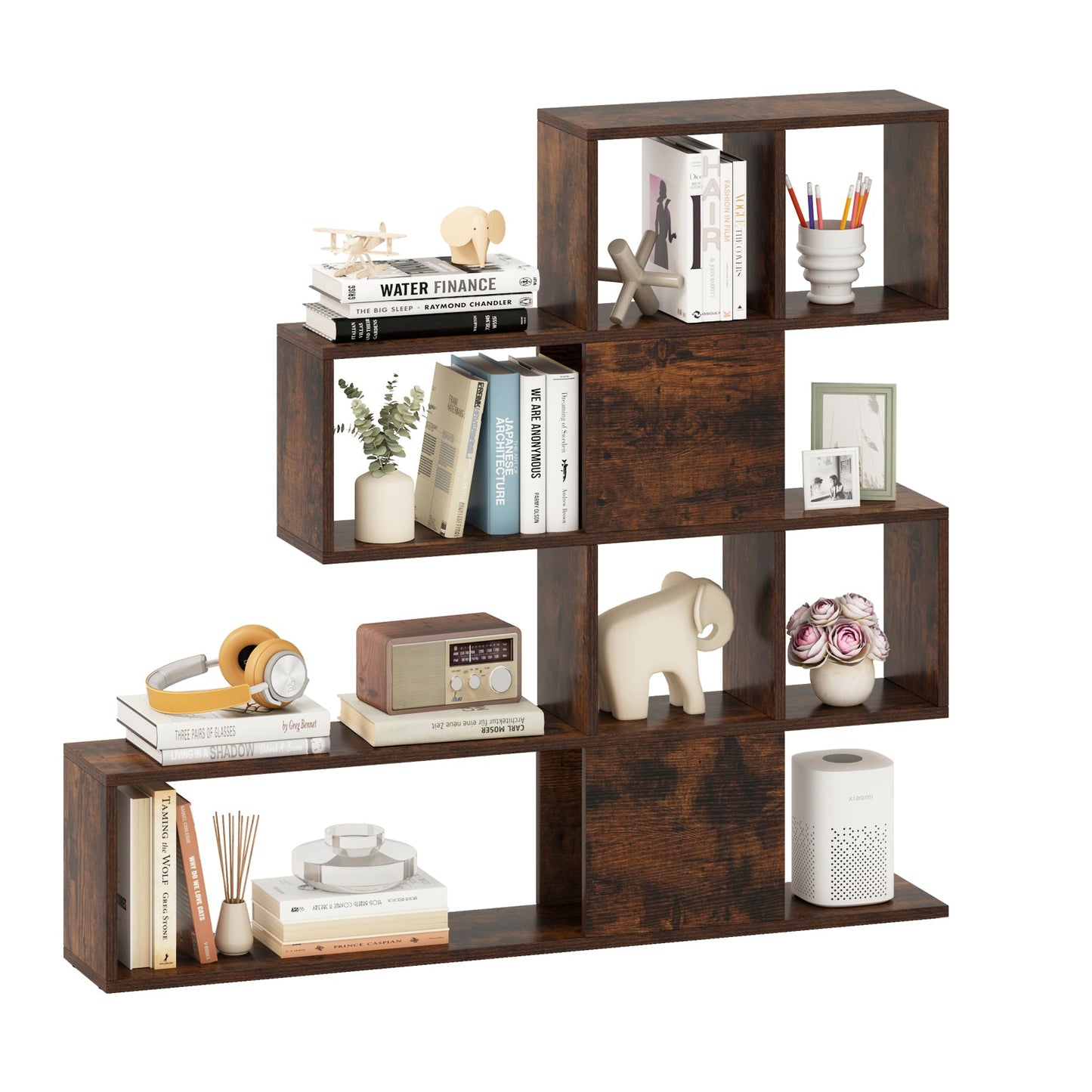 5-Tier Display and Storage Bookshelf for Home and Office-Rustic Brown